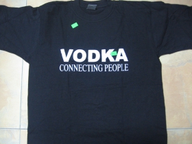 Vodka - Connecting People čierne pánske tričko 100%bavlna 